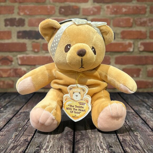 Vintage Cherished Teddies "Jacki" Plush Teddy Bear with Bow, Stuffed Animal - Picture 1 of 7